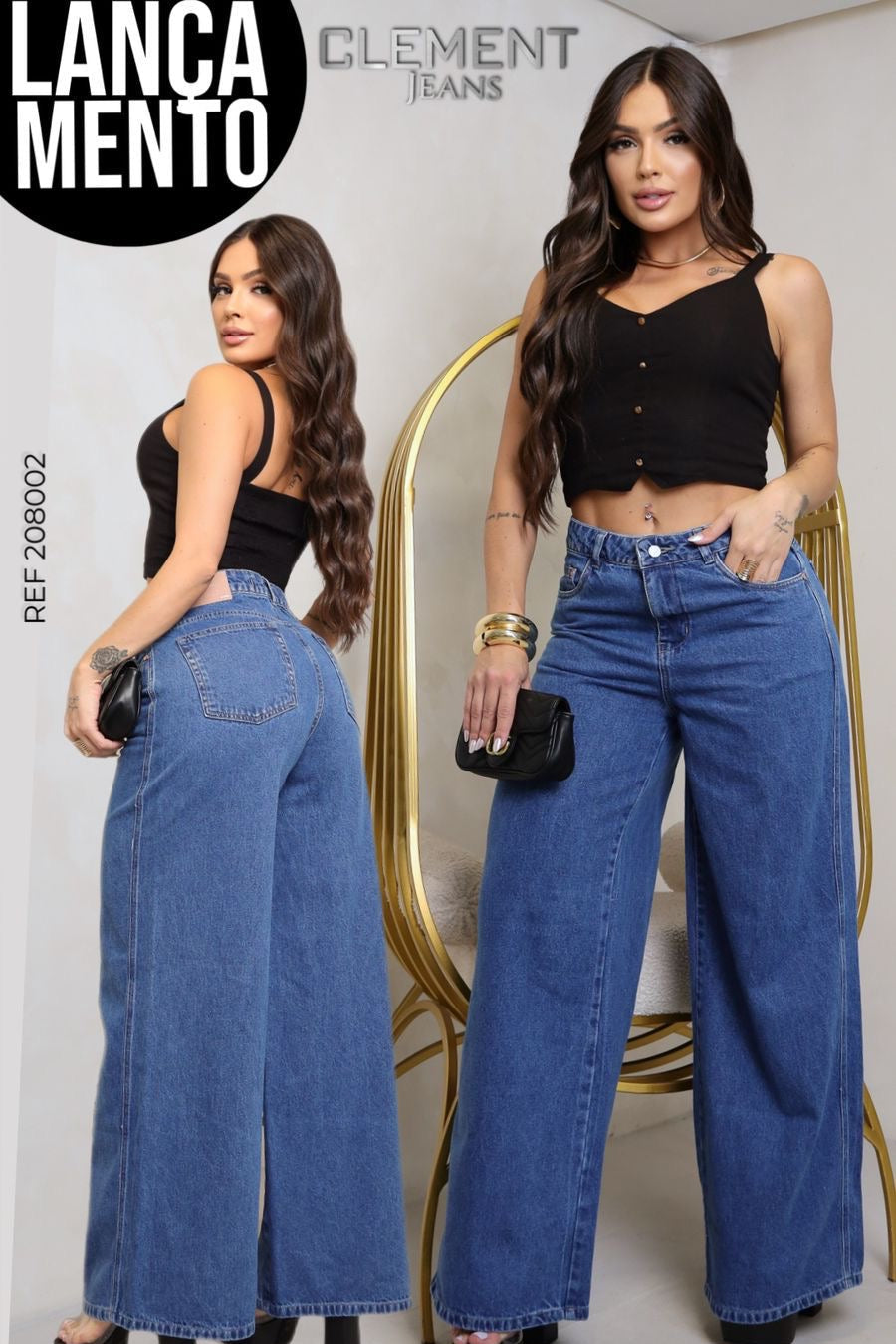 Calça Pantalona jeans